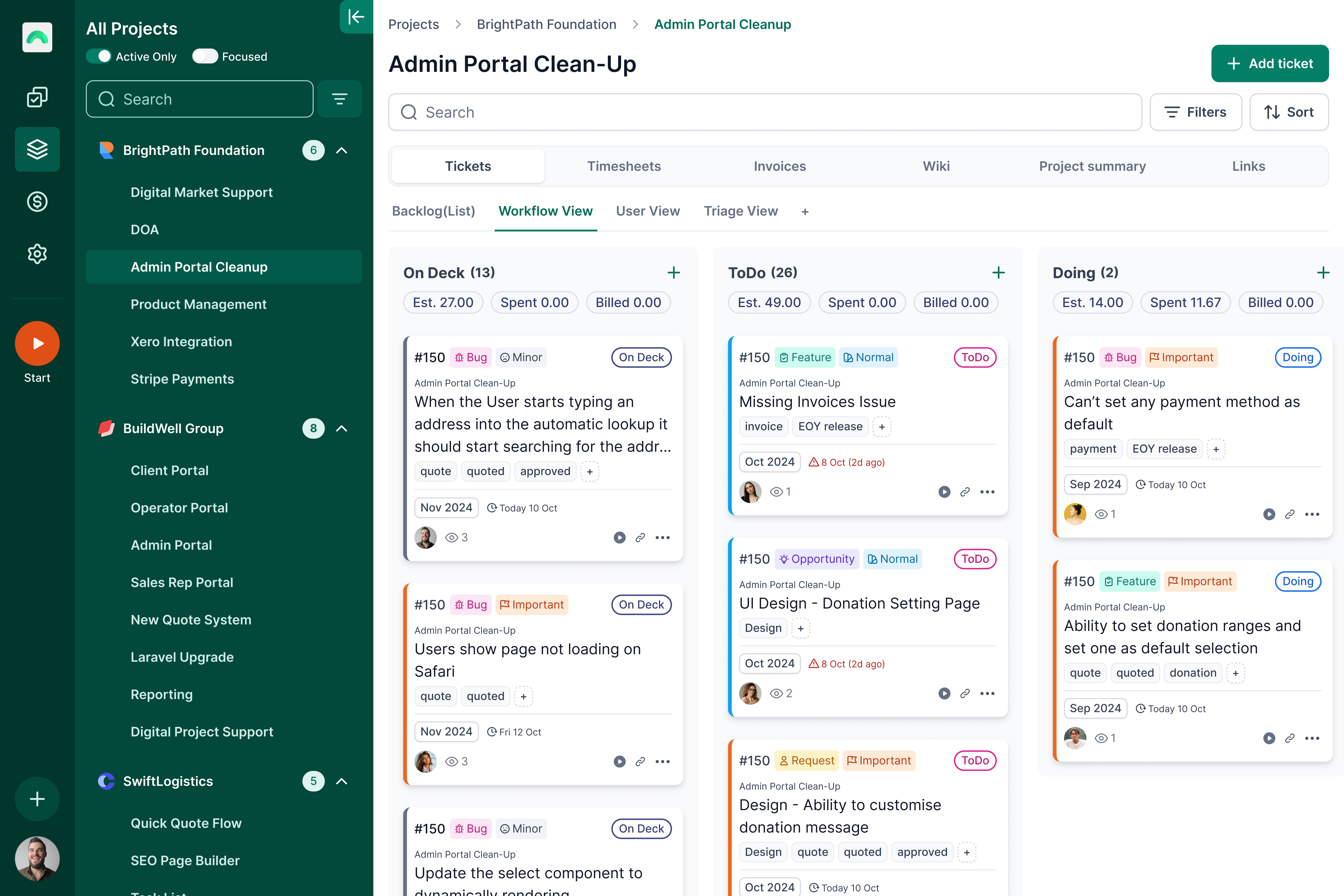 Kanopi Project Management interface